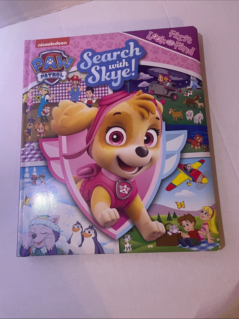 Paw Patrol Search with Skye! Hardcover Book - Pink and Purple